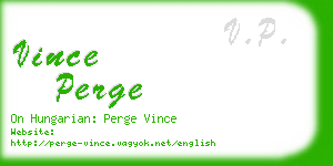 vince perge business card